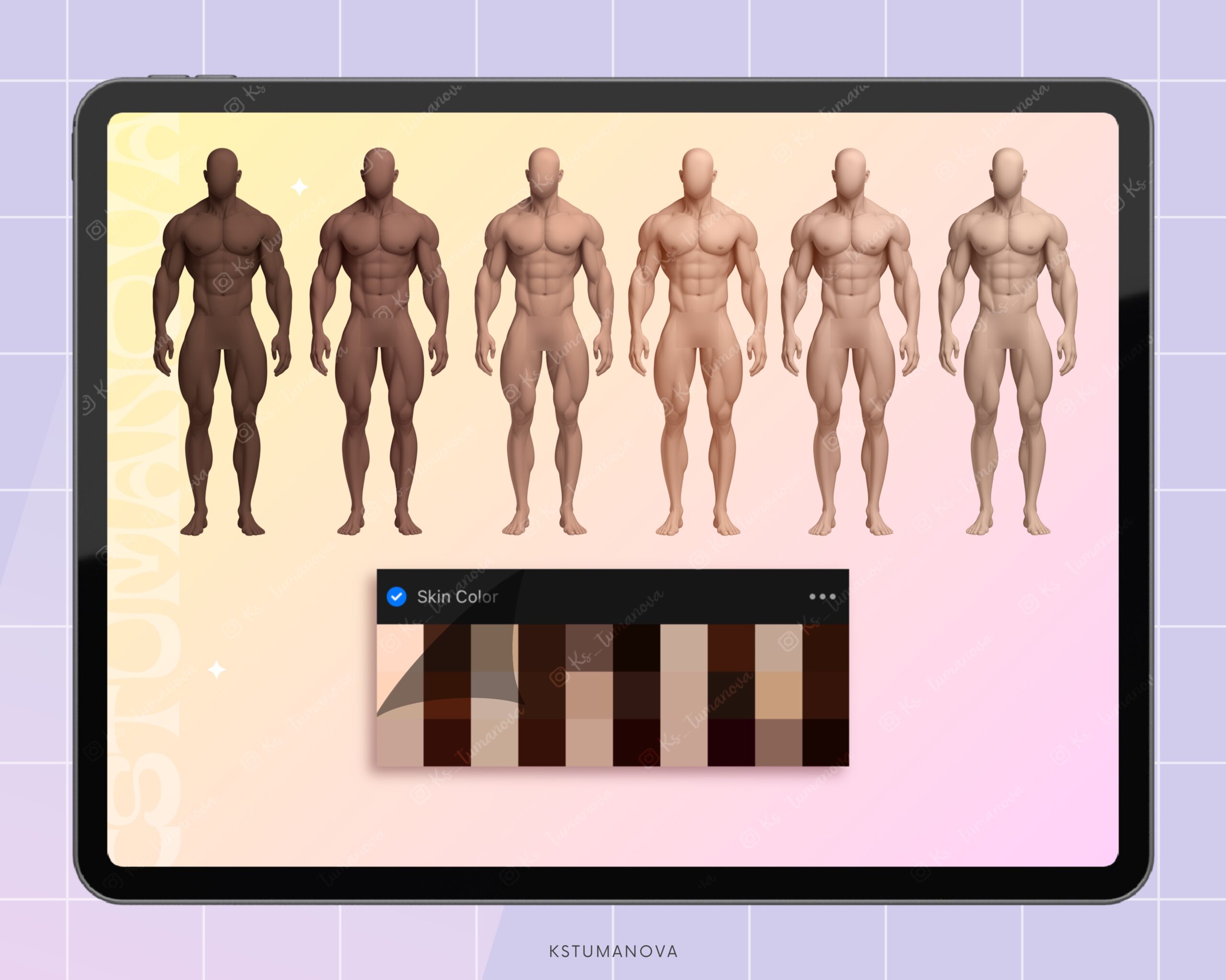 3D male poses stamps - Image 5