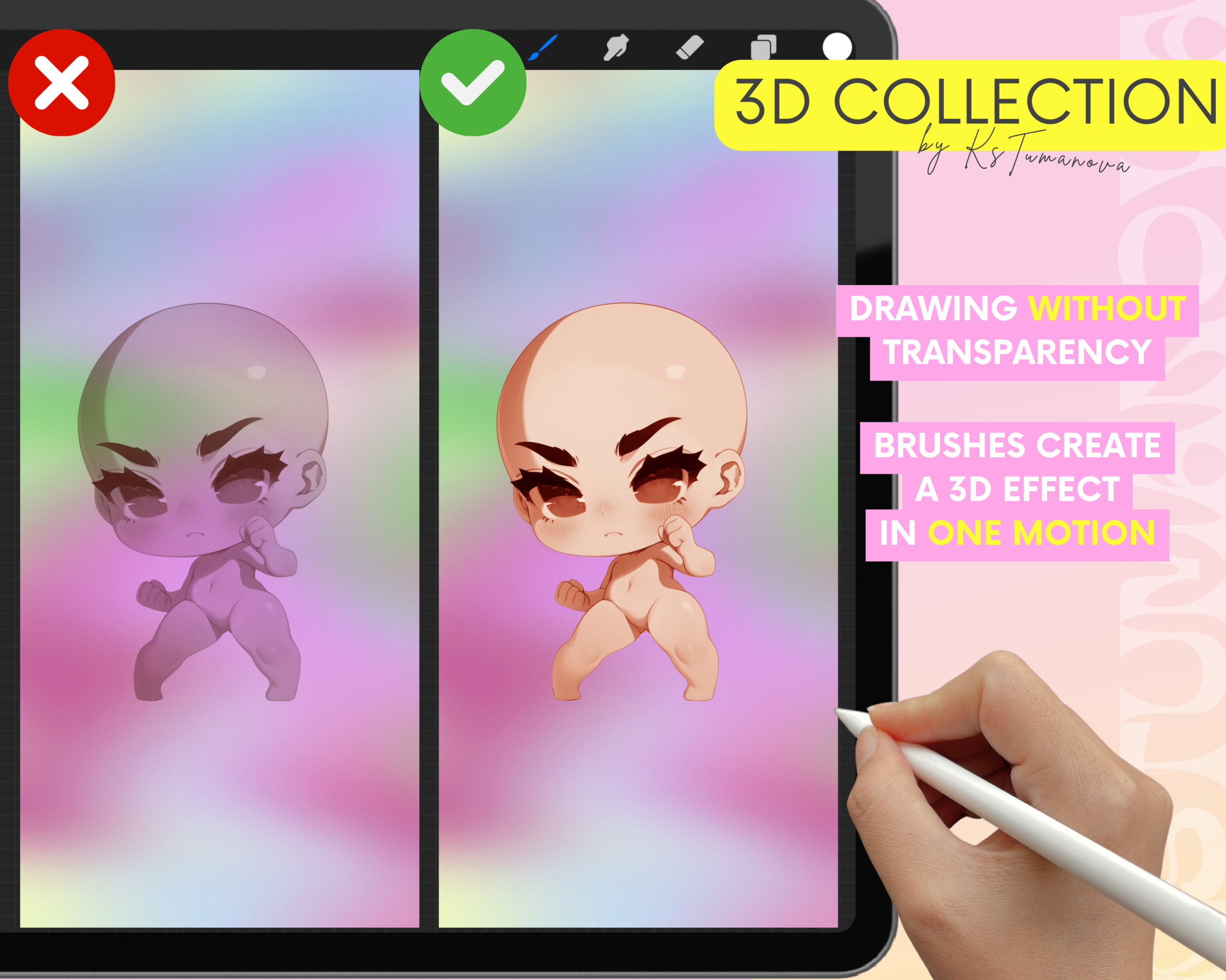 3D chibi poses stamps - Image 2