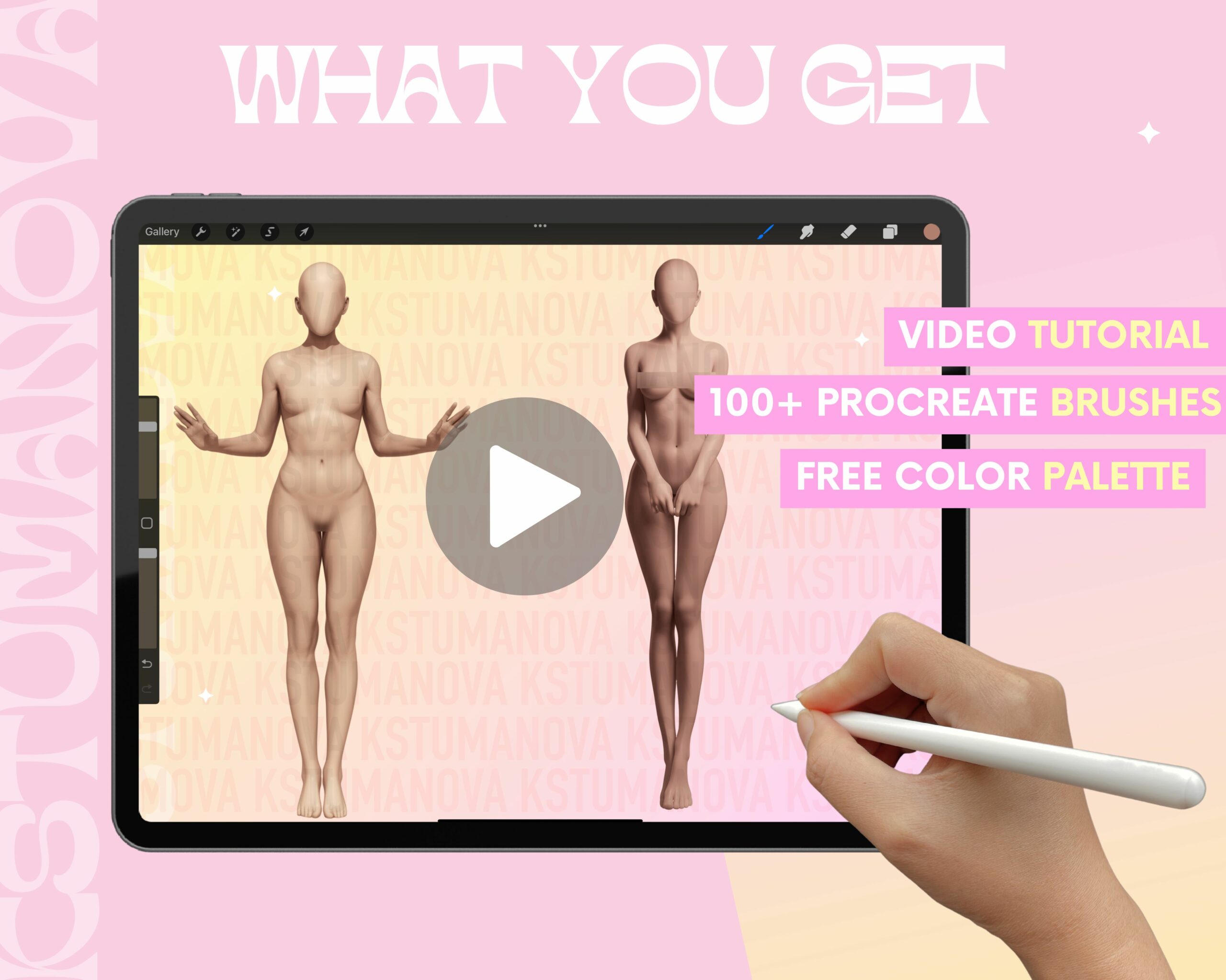 3D female poses stamps - Image 5