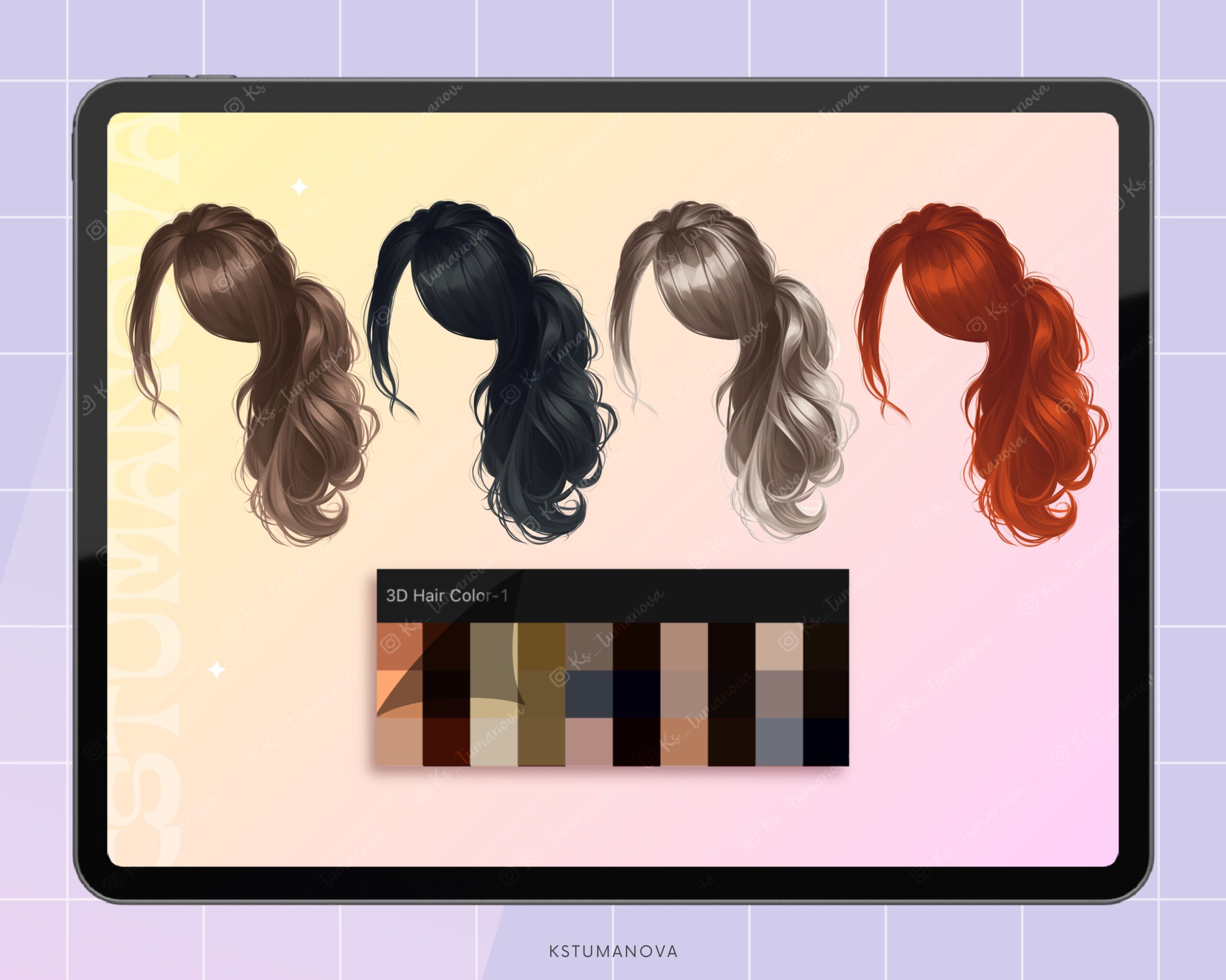 3D hairstyles stamps - Image 3